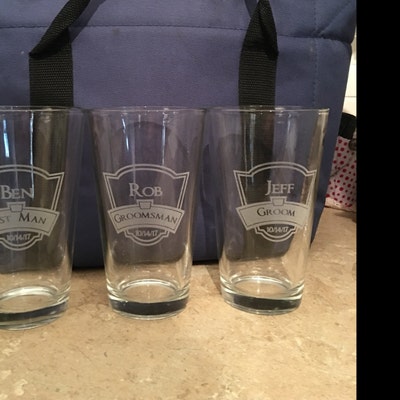 Personalized Groomsmen Pint Glasses Gift, Customized Wedding Party ...