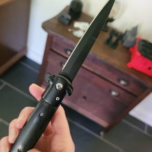 9インチ ブラック＆ブラックウッド イタリアン ミラノ スティレット