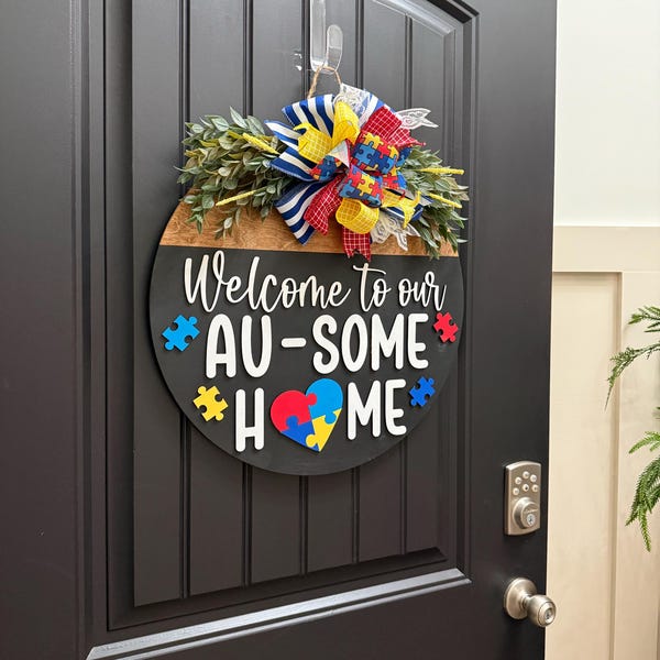 Handcrafted Autism Awareness Welcome Sign: 3D Laser Cut Lettering - Etsy