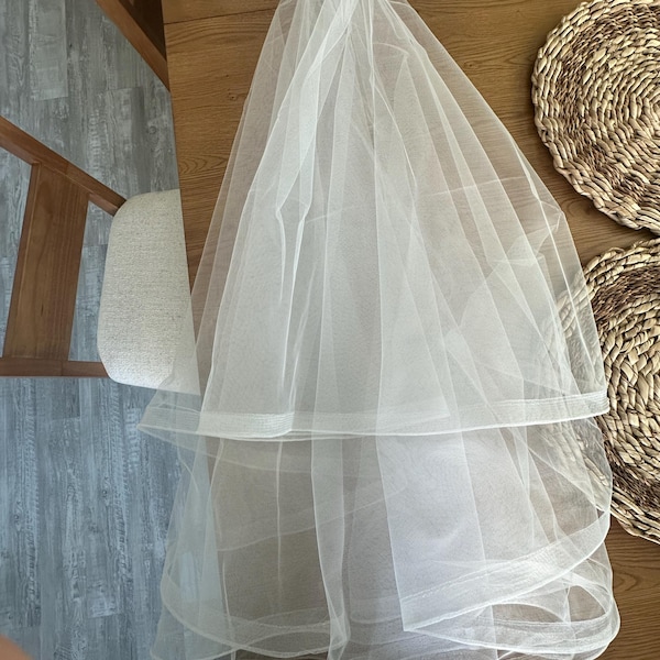 Single Layer Soft Simple Wedding Veil