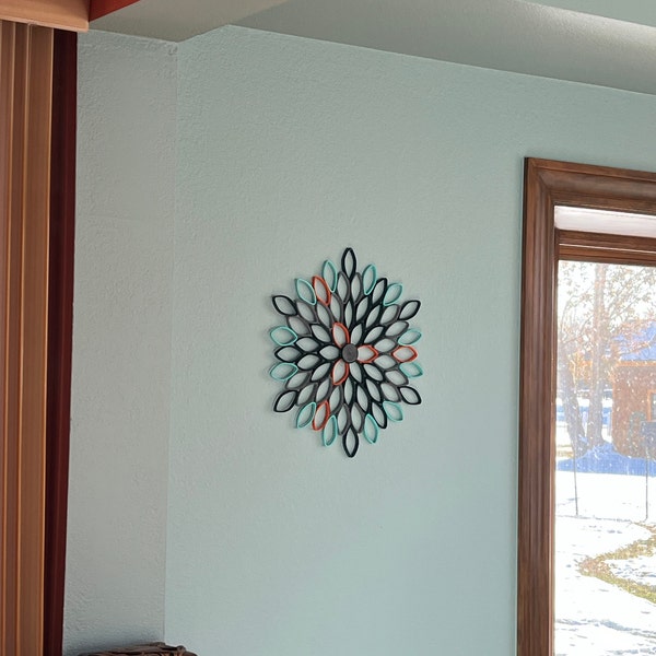 Large Round Wall Art Gray Decoration Neutral Living Room Decor Home