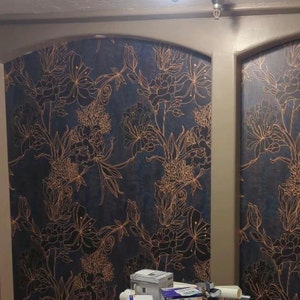 Dark Removable Floral Wallpaper, Flower Wallpaper. Self-adhesive ...