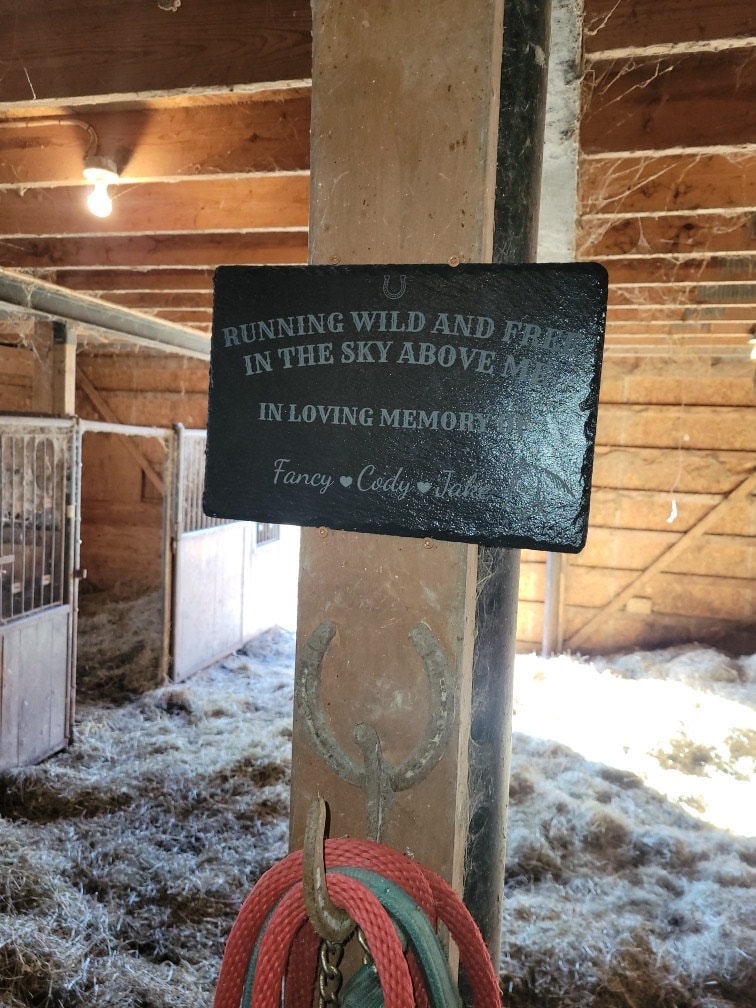 Horse Memorial Stone, Pet Memorial Stone, Engraved Horse memorial Gift, Horse Memorial Plaque, Pet Grave Stone, Horse Garden Stone