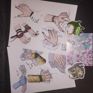 NSFW Character Hand Set Fanart Prints Anime Art Wall Print Digital