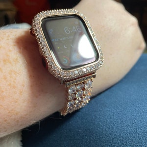 Rose Gold Cz Apple Watch Band and or 