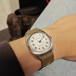 Cinturino Orologio Militare Americano – Cotone Verde Oliva, 12,5mm, Anni '40 NOS