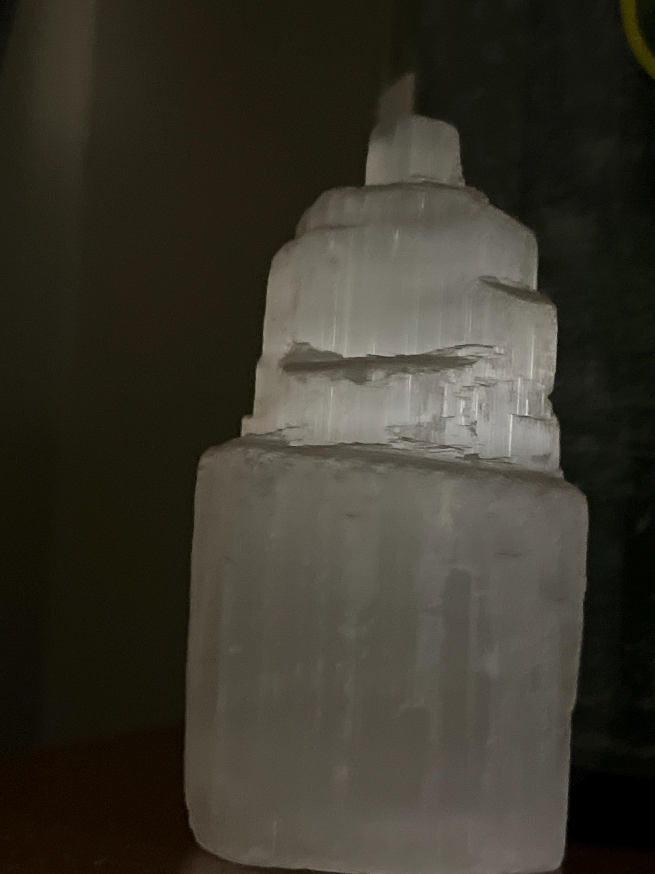 2 Selenite Towers & 2 Extra Grade Black Tourmaline Logs: Home Protection Kit