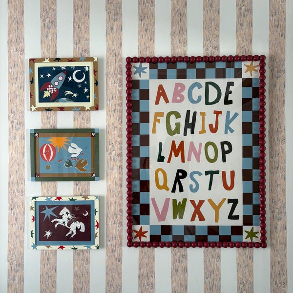 Colorful Alphabet Poster for Kids | Playroom Wall Art | Vintage Nursery ...