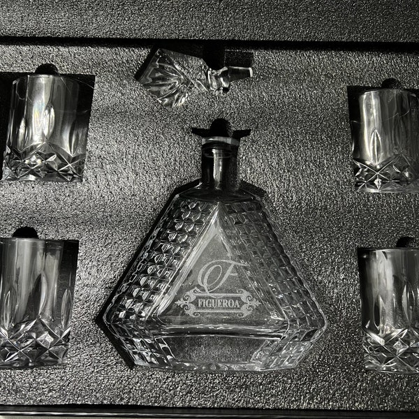 Whiskey Decanter Set Personalized, Glass Decanter, Bourbon Decanter Set ...