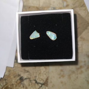 Customer photo from grayforbes, Large Raw Australian Opal Stud Earrings
