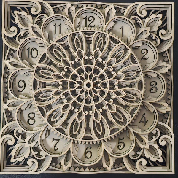 Multilayer Clock SVG Template - Laser Cut Clock - Layered Wall Decor ...