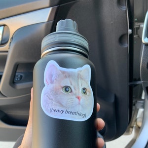 Heavy Breathing Cat Vinyl Sticker or Magnet Laptop Stickers | Etsy Heavy Breathing Cat Picture