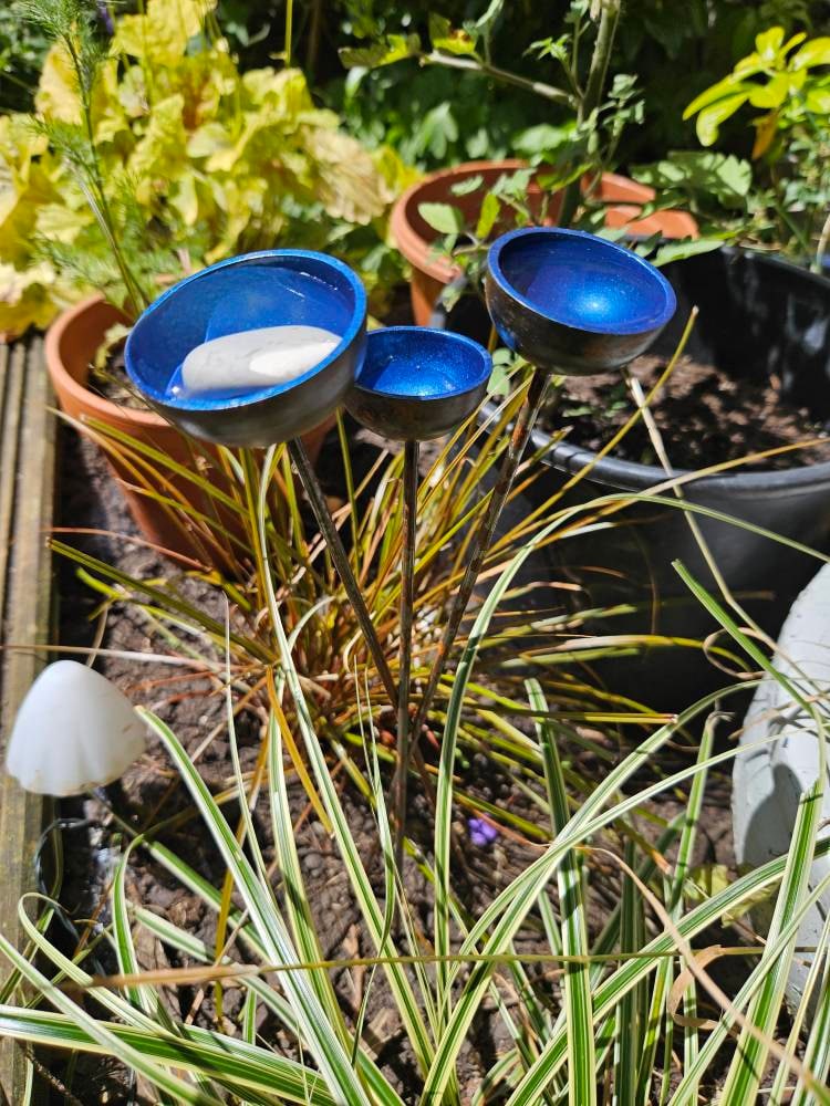 Bee Waterer, Bee Water stations, set of three cups Garden Sculpture
