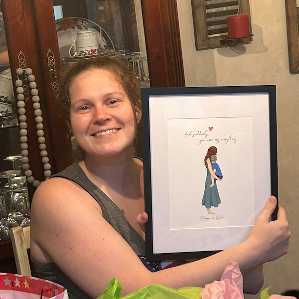 Personalized Framed Wall Art Mother and Son, Birthday Gift for Mom ...