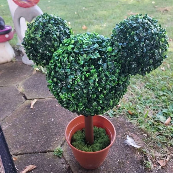 One of a Kind Mickey Mouse Head Topiary | Patio | Home Decor | Gift ...
