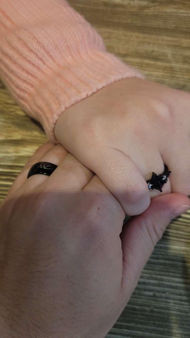 Orion Nebula Ring Set, Matching Promise Rings for Couples, Blue Sandstone Rings Engagement Ring Anniversary Gift.