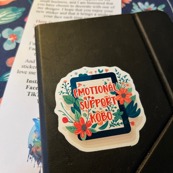 Emotional Support Kobo Sticker: Bookish Reader Vinyl Decal - Etsy