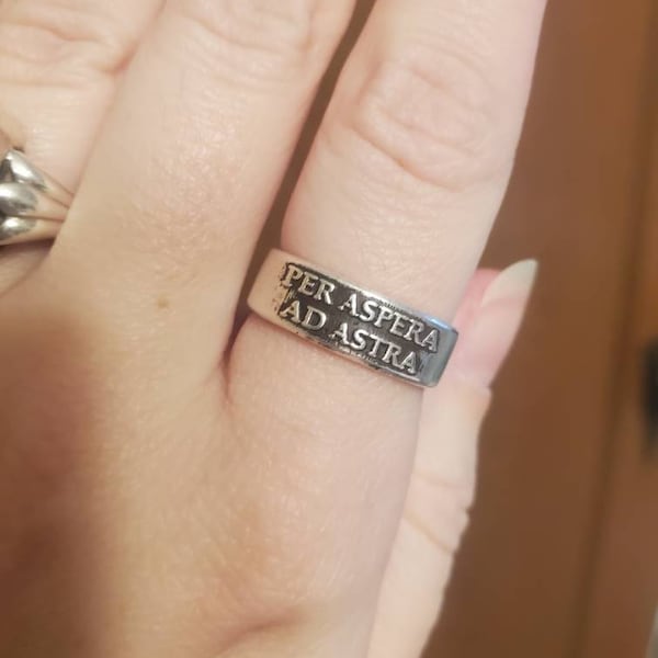 Per Aspera Ad Astra Ring - Through Hardships to the Stars Sterling ...