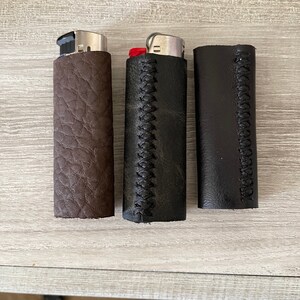 BICライター用ブラックレザースリーブ、ライターポーチ、レザー
