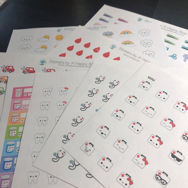 MINI Happy Blood Drop Reminder Tracker Cute Kawaii Personal Planner ...