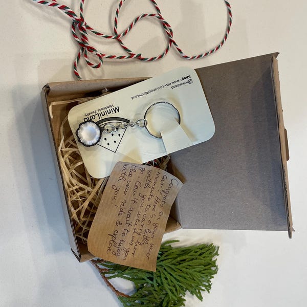 Coconut Keychain: Handmade Coconut Halves Gift - Etsy