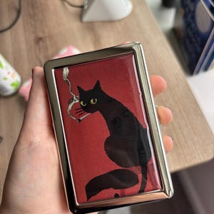 喫煙猫のグッドモーニング ヴィンテージメタルシガレットケース アール