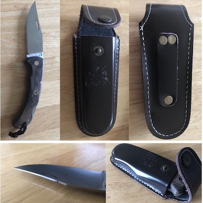 Custom Handcrafted Hunting Knife with Unique Sheep Horn Handle main image 0