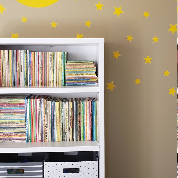 Moon and Stars Wall Decal Set | 74 Star Decals | Nursery or Kids ...