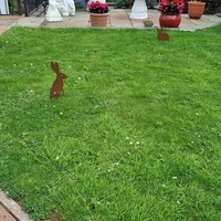 Rusty Metal Rabbits - Garden Ornaments - Art - Rabbit Gift - Steel ...