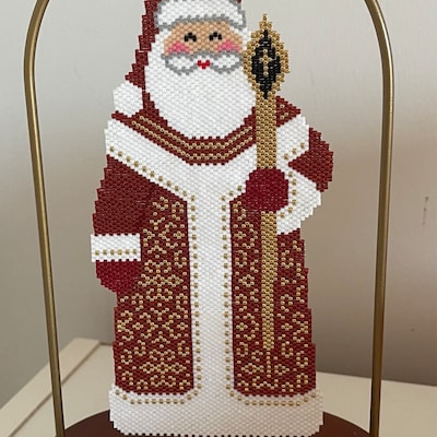 Peyote Stitch or Brick Stitch Santa Claus Pattern, Christmas Santa, PDF Beaded Pattern, Beaded ...