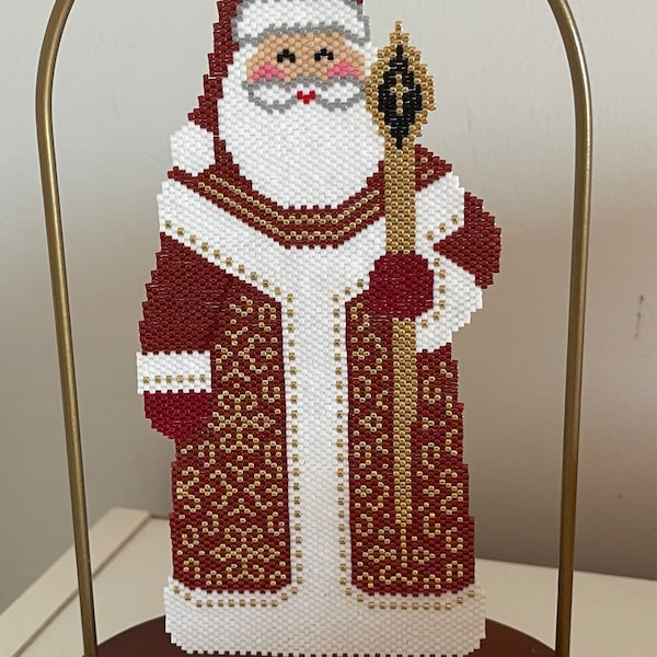 Peyote Stitch or Brick Stitch Santa Claus Pattern, Christmas Santa, PDF Beaded Pattern, Beaded ...