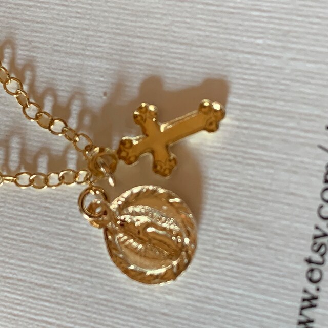 【Tommassini Jewelry】Shiny Tiny Cross & Saintネックレス Tommassini Jewelry】Shiny Tiny Cross & Saintネックレス