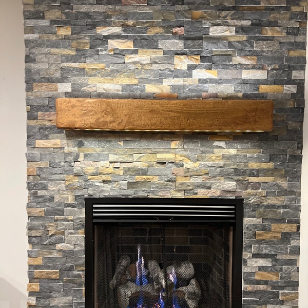 Rustic Floating Wood Shelf With Wifi LED Lights - 3 Inch Thick - Etsy