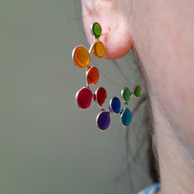 Hoop Earring Ledde Green Moss - Elk Accessories main image 1