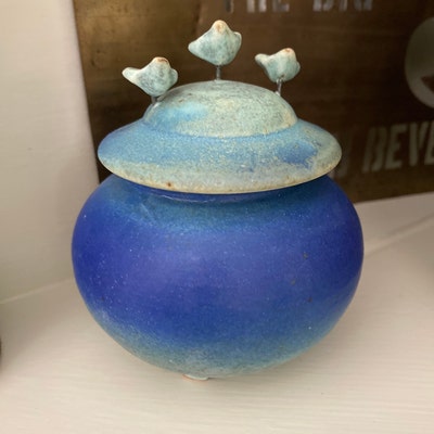 Urne Funéraire En Raku Bleue - Etsy