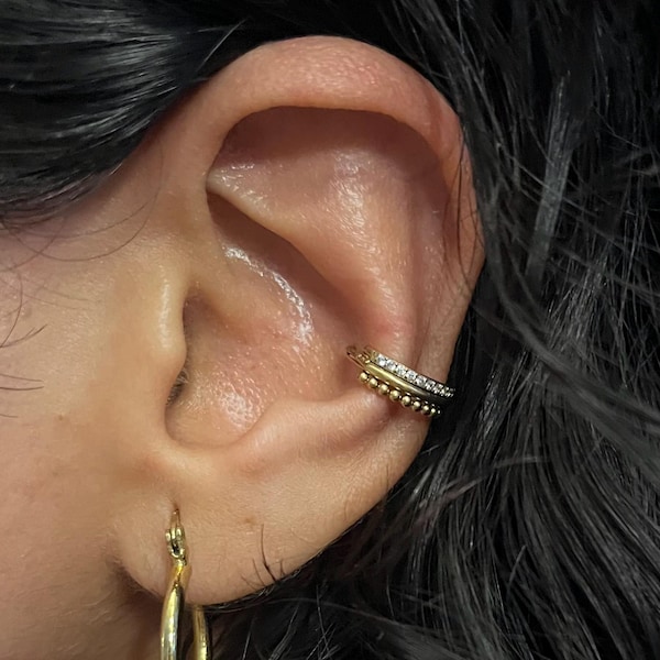 Triple Stack Conch Clicker, Gem Smooth Bead, G23 Titanium Conch, Gold ...