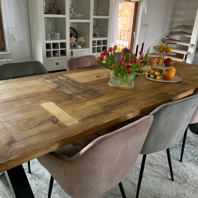 Mesa de comedor de madera y hierro Ingmar 240 x 100 cm -  México