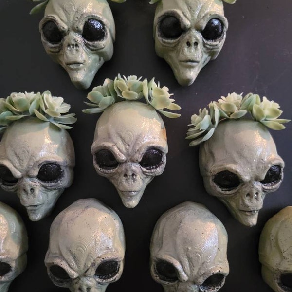 Detailed Alien Head Plastic Mold or Silicone Mold, Bath Bomb Mold, Soap ...