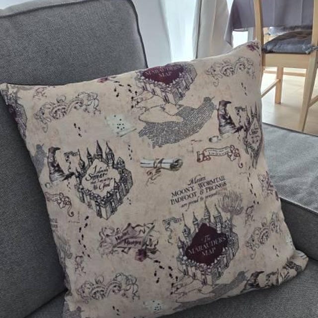 Harry Potter Inspired Pillow Marauder's Map Home Decor Harry