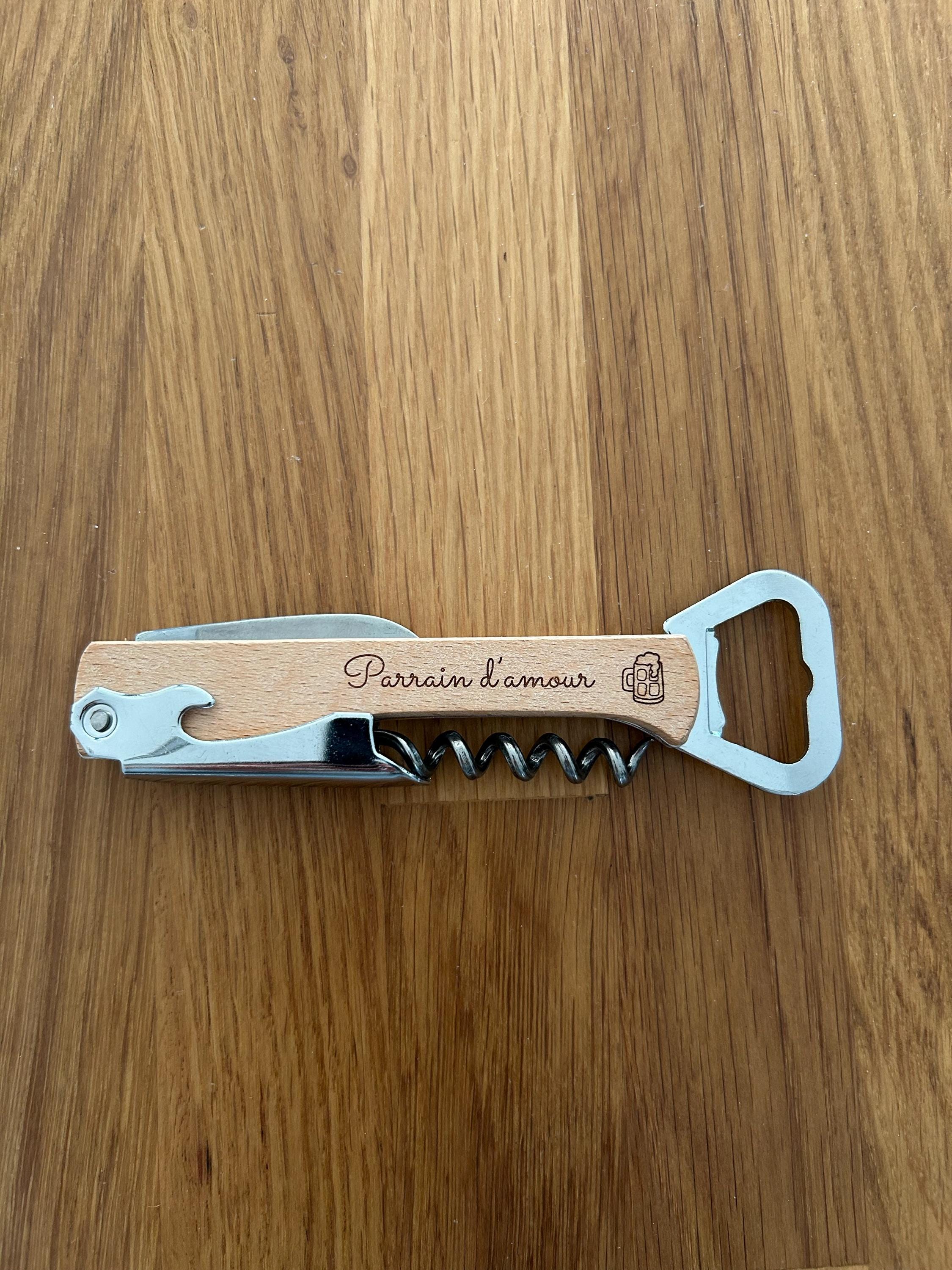 Personalized lemonade maker / Bottle opener knife Corkscrew / Father&#39;s Day gift godfather godmother / Witnesses Birthday Christmas Wedding