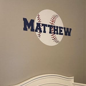 Personalized Name Baseball Wall Decal Custom Name Baseball Wall 