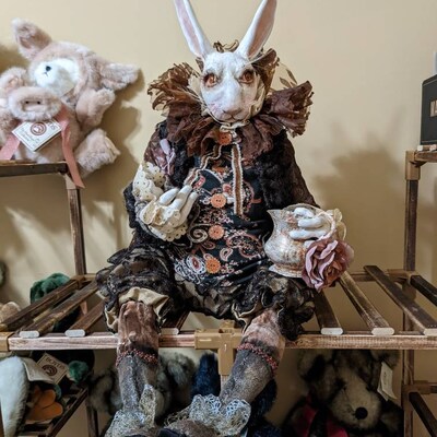 White Rabbit Art Doll Wonderland Doll Rabbit Doll Wonderland Hand ...