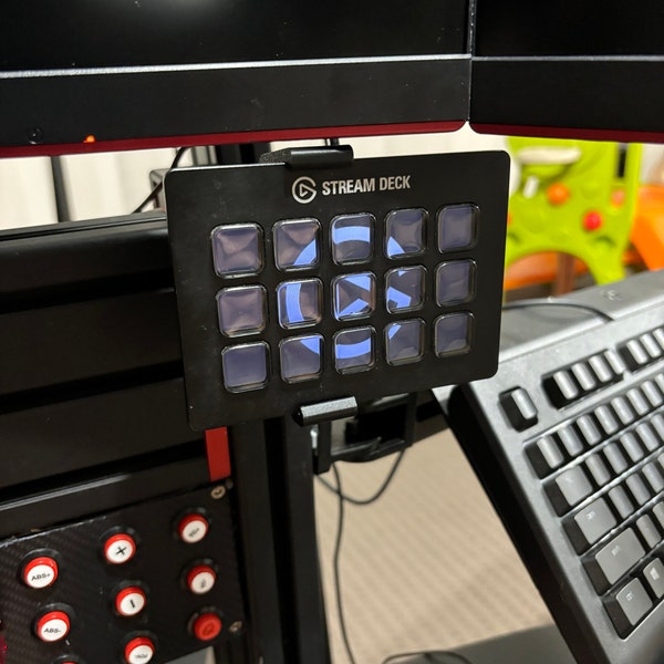 Sim Racing Stream Deck MK1 MK2 Mount: 2-axis Adjustable Sim Rig Cockpit ...