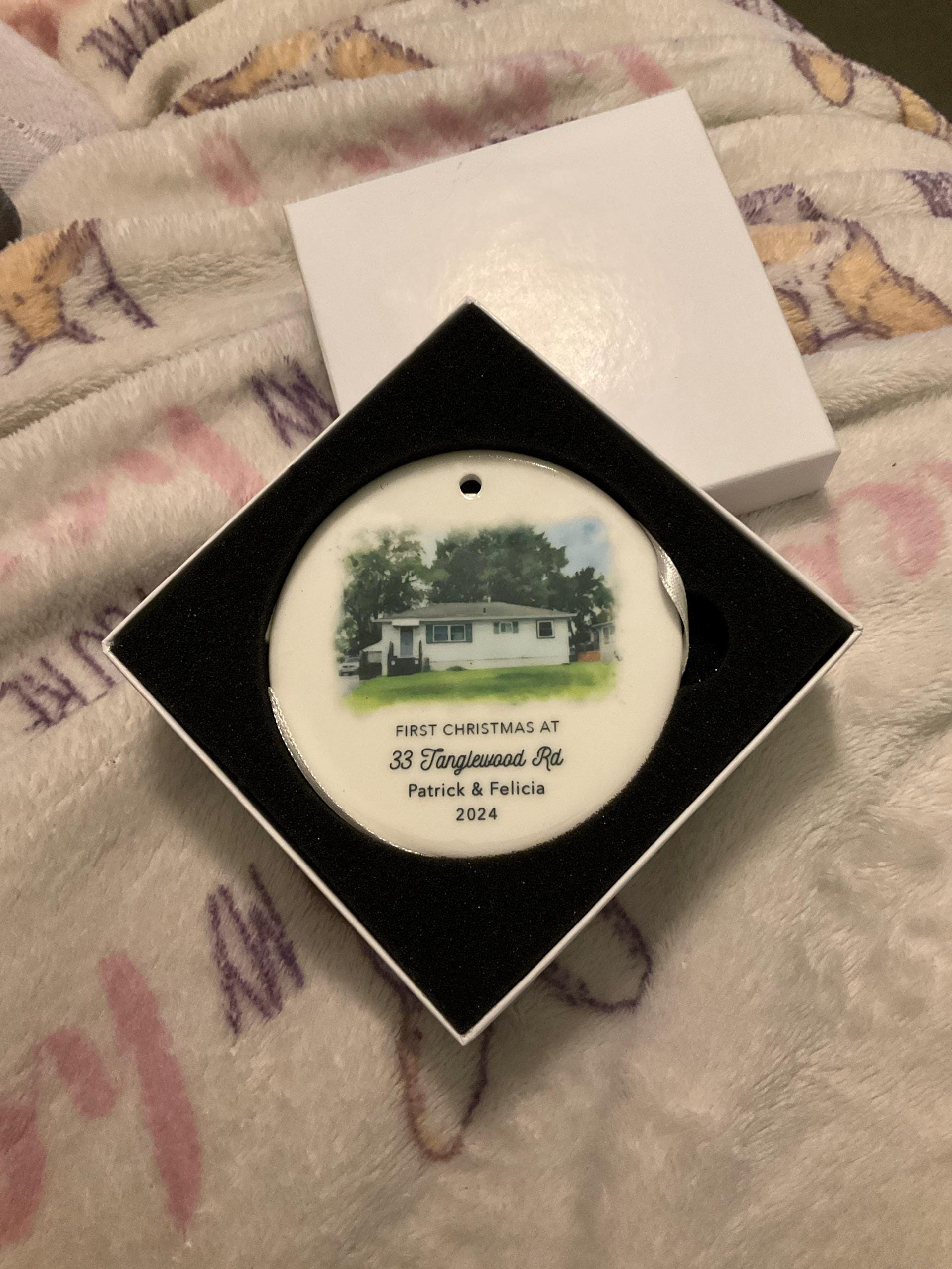 New Home Ornament - Personalized New Home Christmas Ornament - Watercolor Photo Ornament