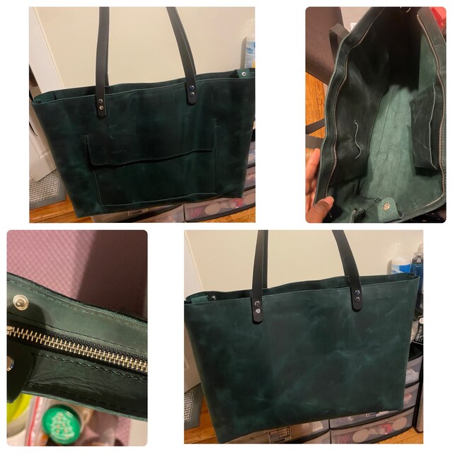 DEINET 黒いバッグ ジッパーポケット付き