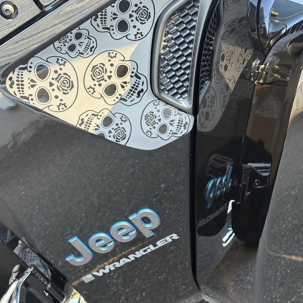 Matte Black Fender Vent Vinyl Decal For Jeep Wrangler JL & Gladiator JT (2018+) – Pair