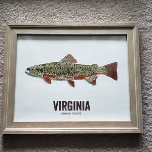 Indiana State Fish Map Art Nature Outdoor Art Vintage Map - Etsy