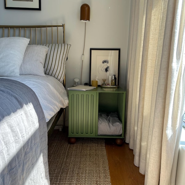 Wooden Dog Crate | Indoor Dog Crate With Sliding Door | Dog Crate ...