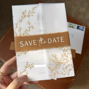 Faux gold gate vellum jacket for 5x7 invitation, wedding invitation, Vellum wrap, gold vellum jacket, vellum wrap for invitation