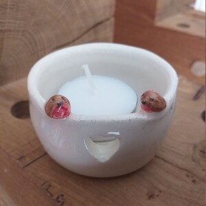 Fr/ühst/ückstasse aus feiner Keramik mit Hasen-Schwanz Durch das Aufstellen eines klassischen Teelichts im Inneren der Tasse wird der Kaninchen leuchten.